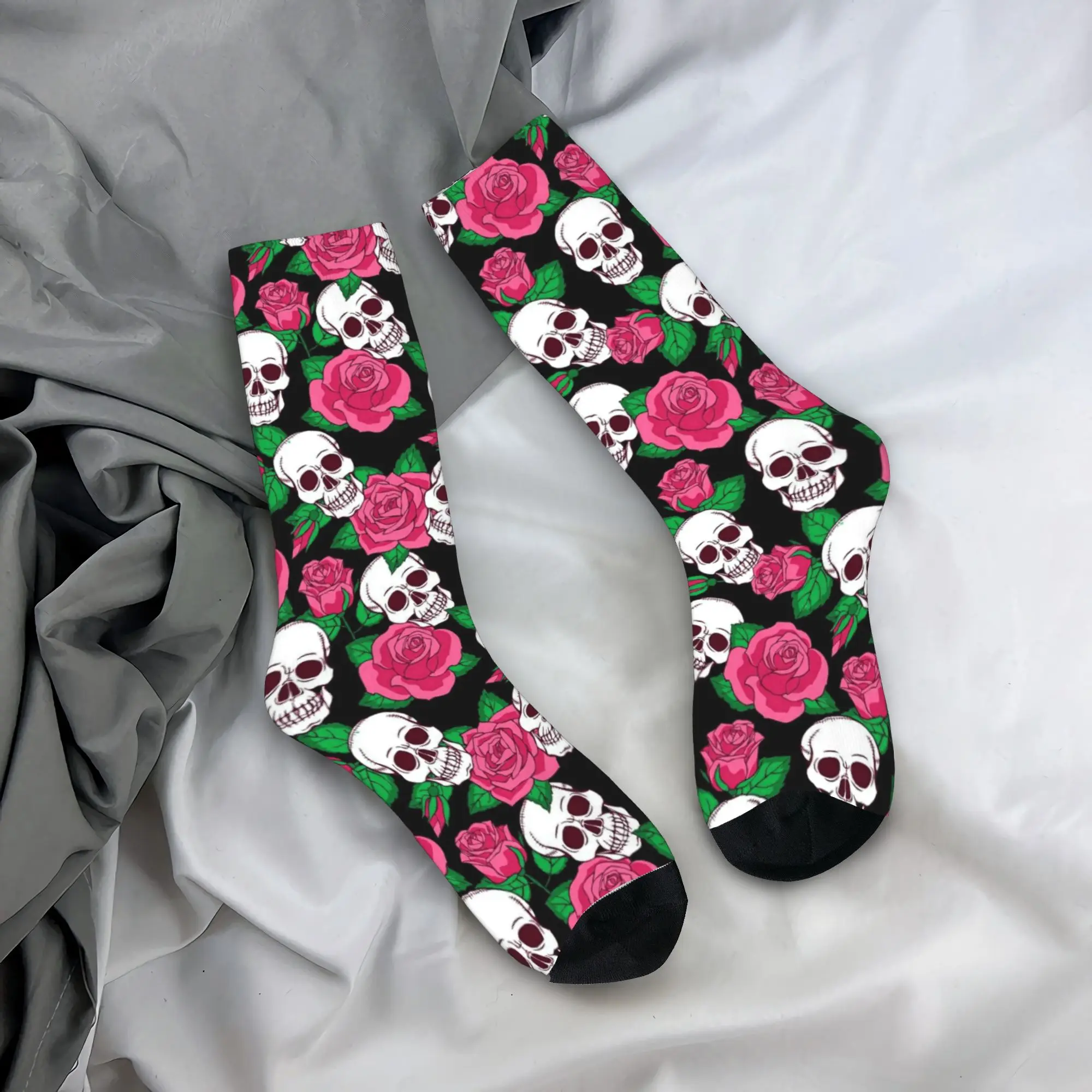 Pink Rose Floral Texture Socks  Graphic Stockings Non-Slip Women Men Socks Warm Soft Winter Fashion Running Socks