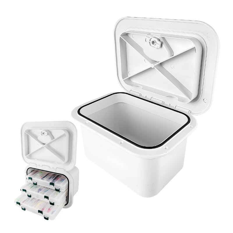 

Ящик для хранения морской рыбалки, люк для лодки, шкафчик для рыбы Livewell с крышкой и сливным отверстием