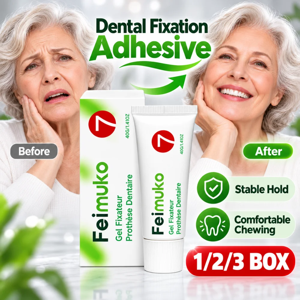 Denture Adhesive Gel 40g Pink Glycerin Formula Smooth Non-Runny Paste for Secure False Teeth Fit Daily Meals and Travel