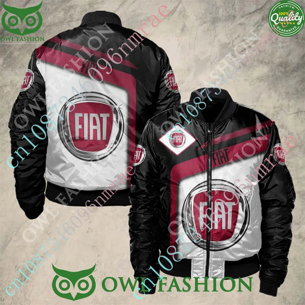 Fiat Bomber Jacket Hip Hop Clothing Techwear Baseball Uniform Harajuku Windbreaker Jackets For Men Thick Coats Custom Logo