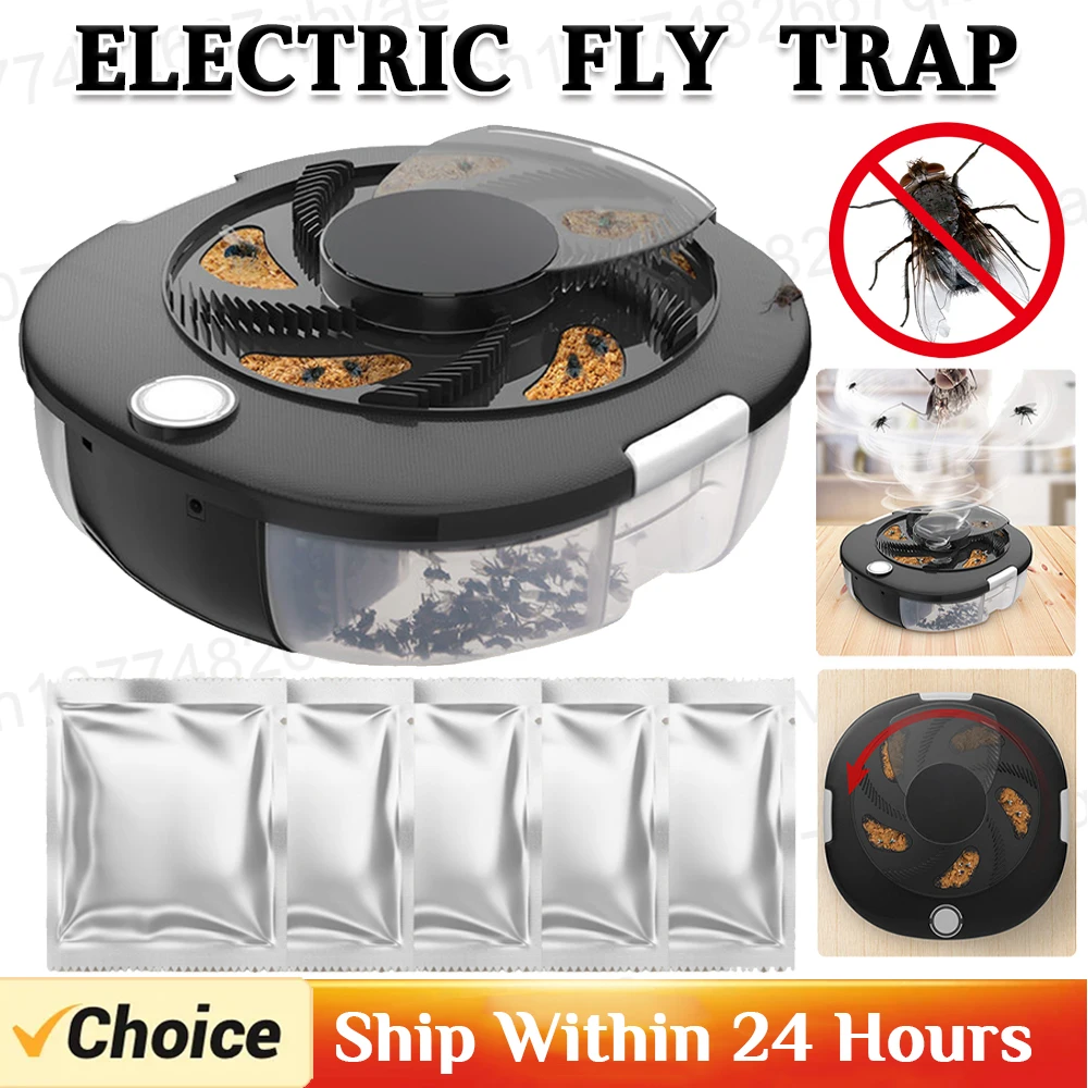 Electric Flies Killer USB Fly Trap Automatic Pest Catcher Fly Killer Rechargeable/Plug in Flycatcher Home Kitchen Pest Flytrap