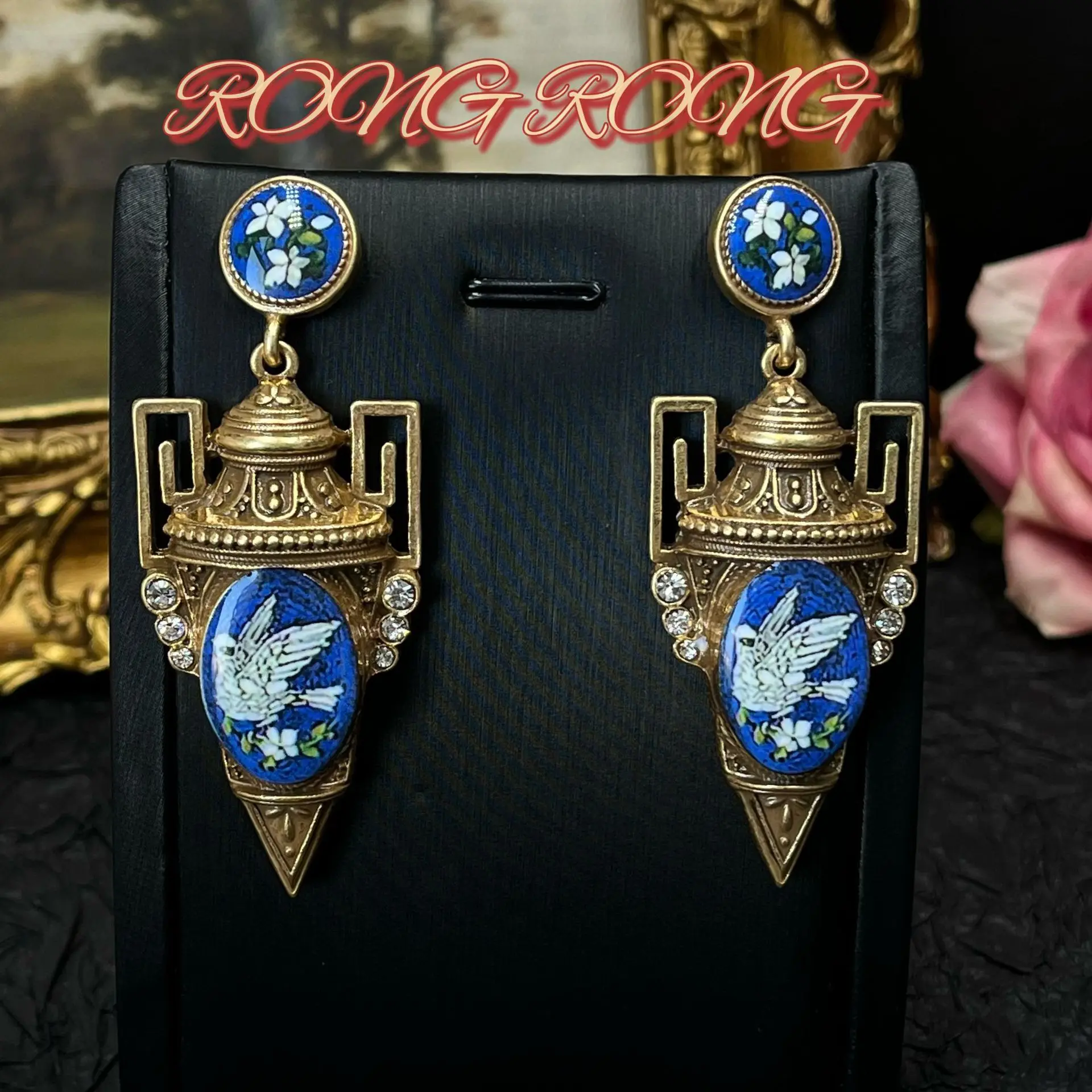 עתיקות מערביות מימי הביניים, עגילי יונה ישנים כבדים, זיונים אירופיים ואמריקאים אמריקאים, בסגנון רטרו עגיל