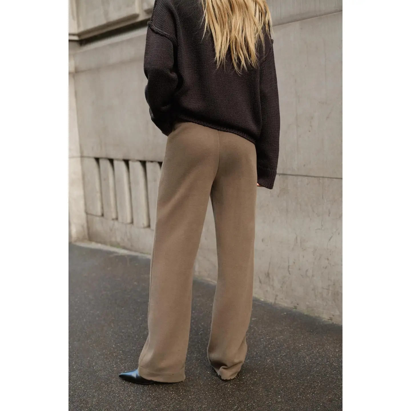 ie Sweat-shirt taille élastique pantalon à jambes larges taille moyenne automne Faion ensemble pour femmes 8-25 ans Spor Sle