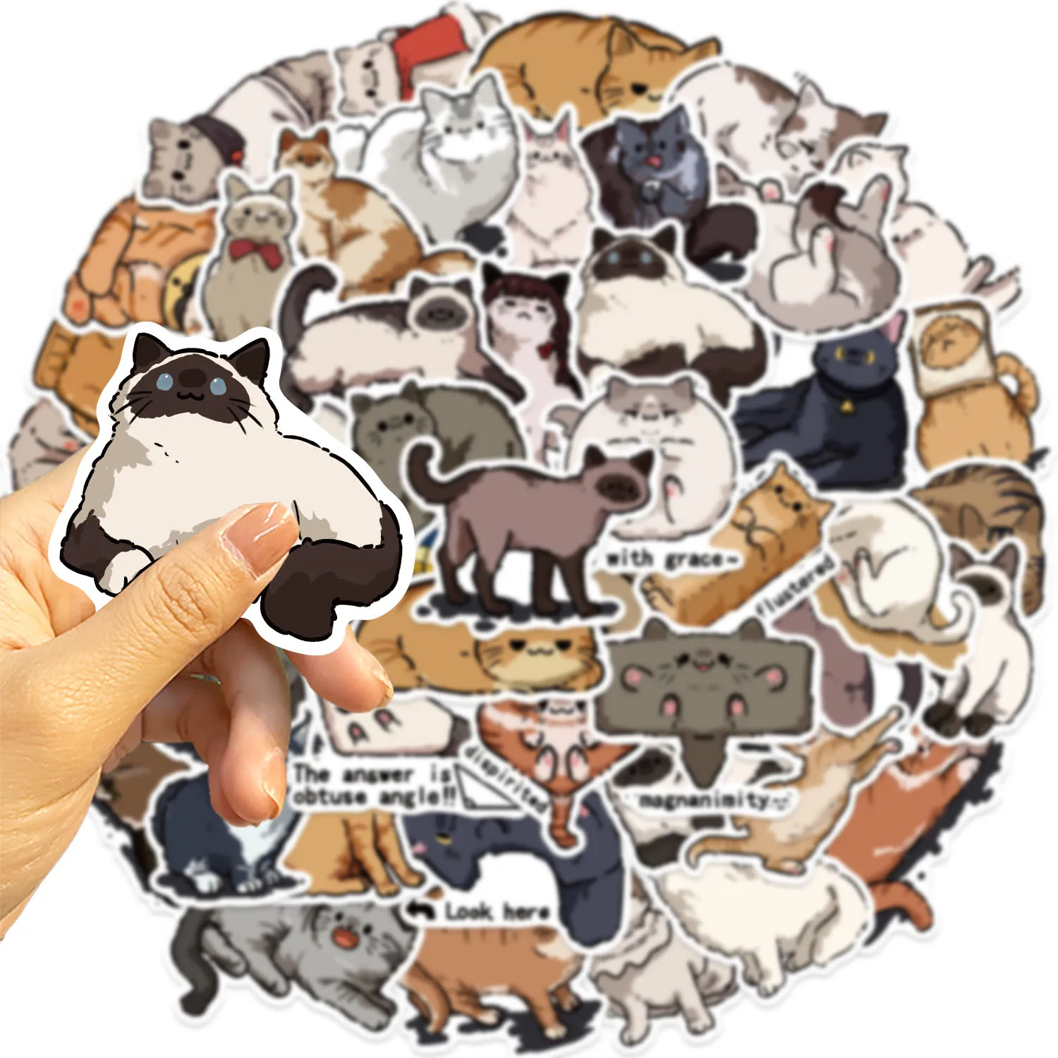 50pcs Encountering Kitten Stickers suitablefor Notebook computer Luggage  Refrigerator skate boards phone cases sticker