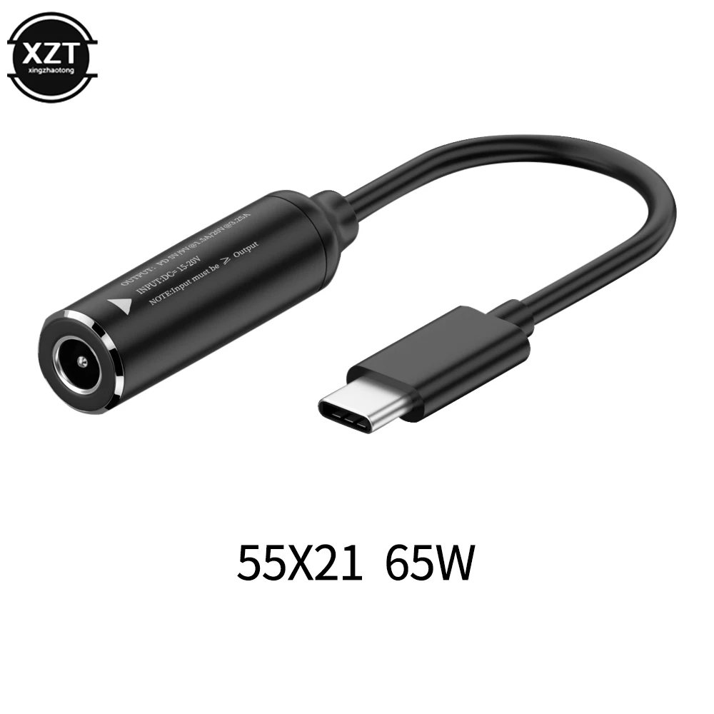 65W USB Type C PD Fast Charging Cable Cord Dc Power Adapter to Type C Male Converter for Lenovo Asus Dell Hp Laptop 17CM