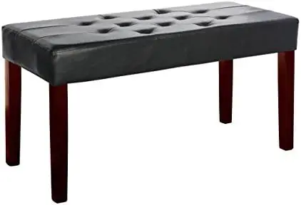 

Fresno 12 Panel Bench in Black Leatherette, Black