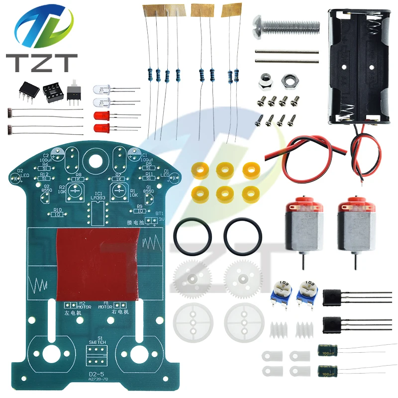 D2-5 DIY KIT Intelligent Tracking Line Car Suite DC Motor electronic production Assembly smart Car Patrol Automobile Parts DIYTZ