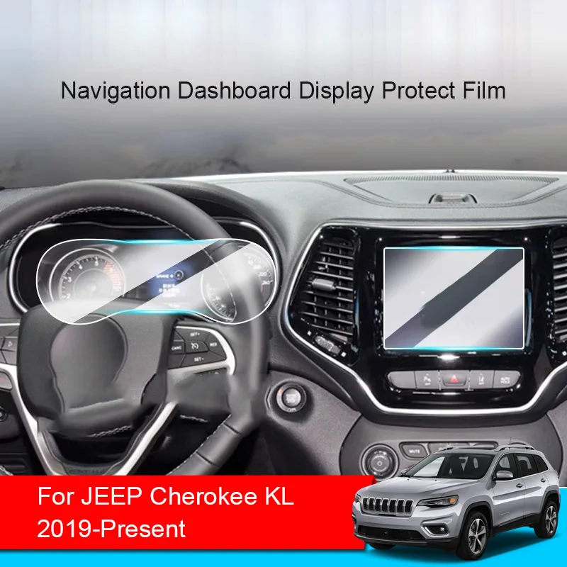 Car GPS Navigation Screen Protect Tempered Film For JEEP Cherokee KL 2019-2024 Auto Dashboard Display TPU Sticker Accessories