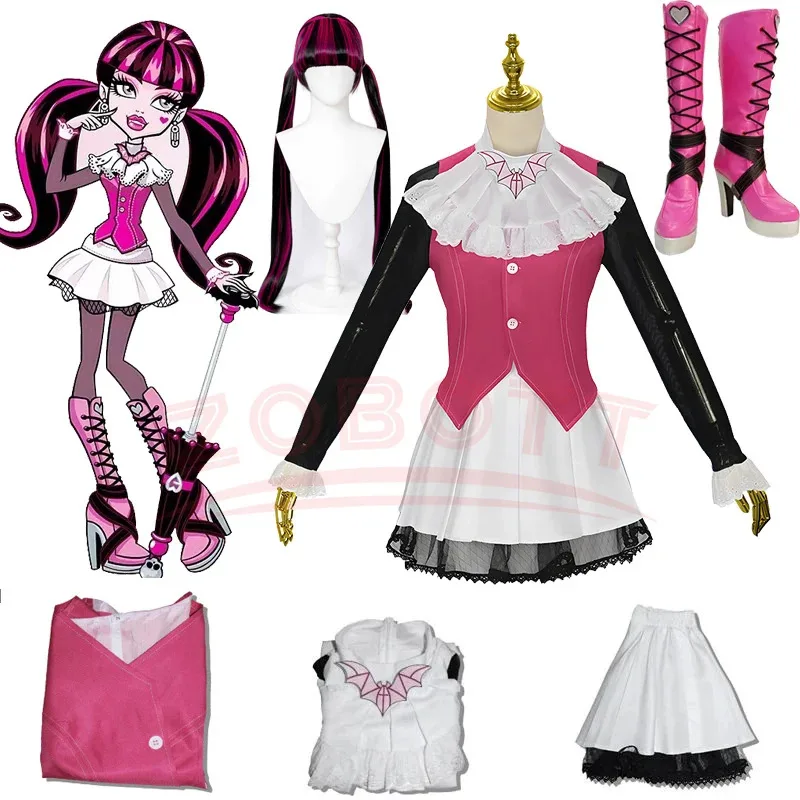 

Аниме Draculauraa Ulaa Косплей Аниме Косплей【S-2XL】Симний костюм Draculauraa Косплей Monster Fantasy High Draculaura Косплей