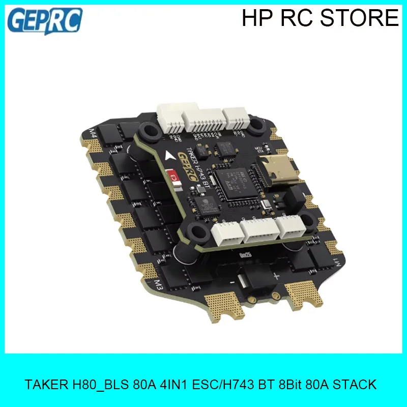 GEPRC TAKER H743 BT 8Bit 80A Stack with 5V 3A-12V 2.5A Dual Independent BEC for FPV Drone Assembly Accessories for Air Unit