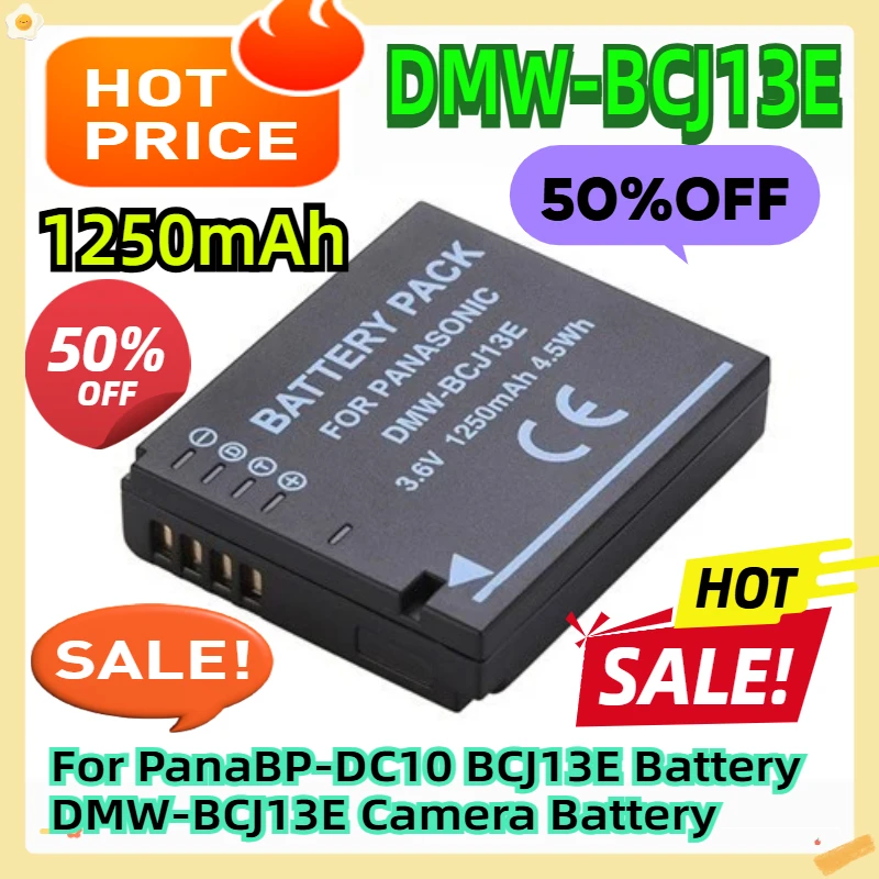 

For PanaBP-DC10 BCJ13E Battery 1250mAh DMW-BCJ13E Camera Battery