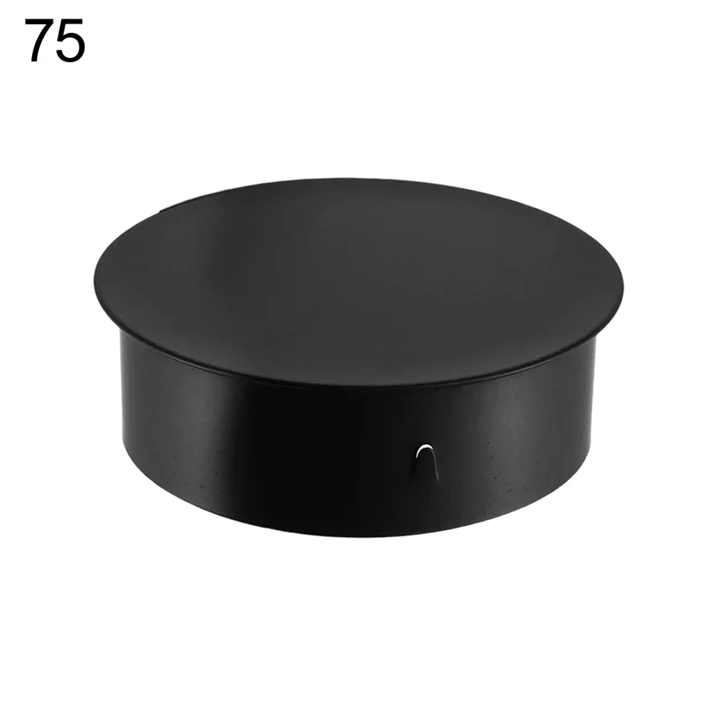 Cubierta de orificio para chimenea, cubierta de tubo de estufa, cubierta de chimenea de 50-200MM, cubierta de tubo de estufa negra de acero inoxidable, piezas de calefacción