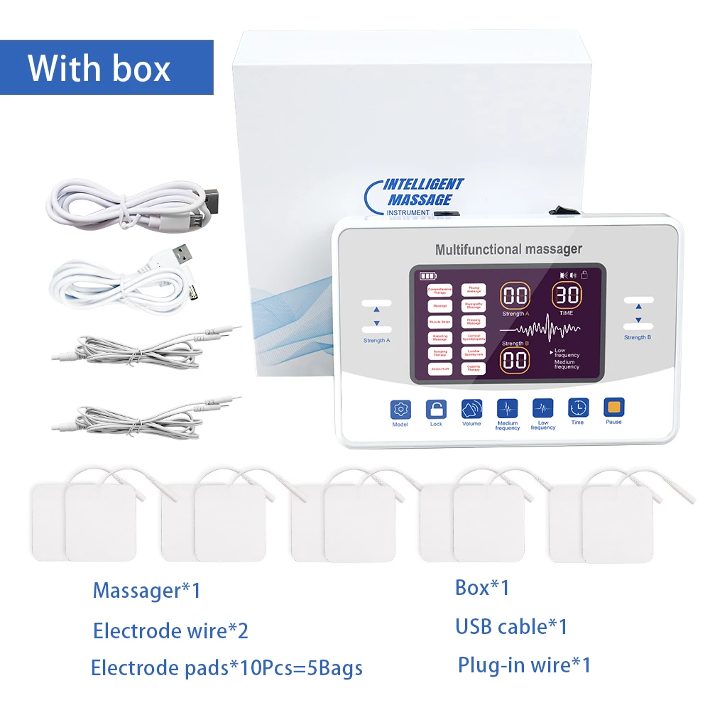 EMS Elektrischer Muskelstimulator TENS-Gerät Elektrostimulator Pulsmassagegerät Wiederaufladbar Ganzkörperpflege Muskelentspannungsgerät