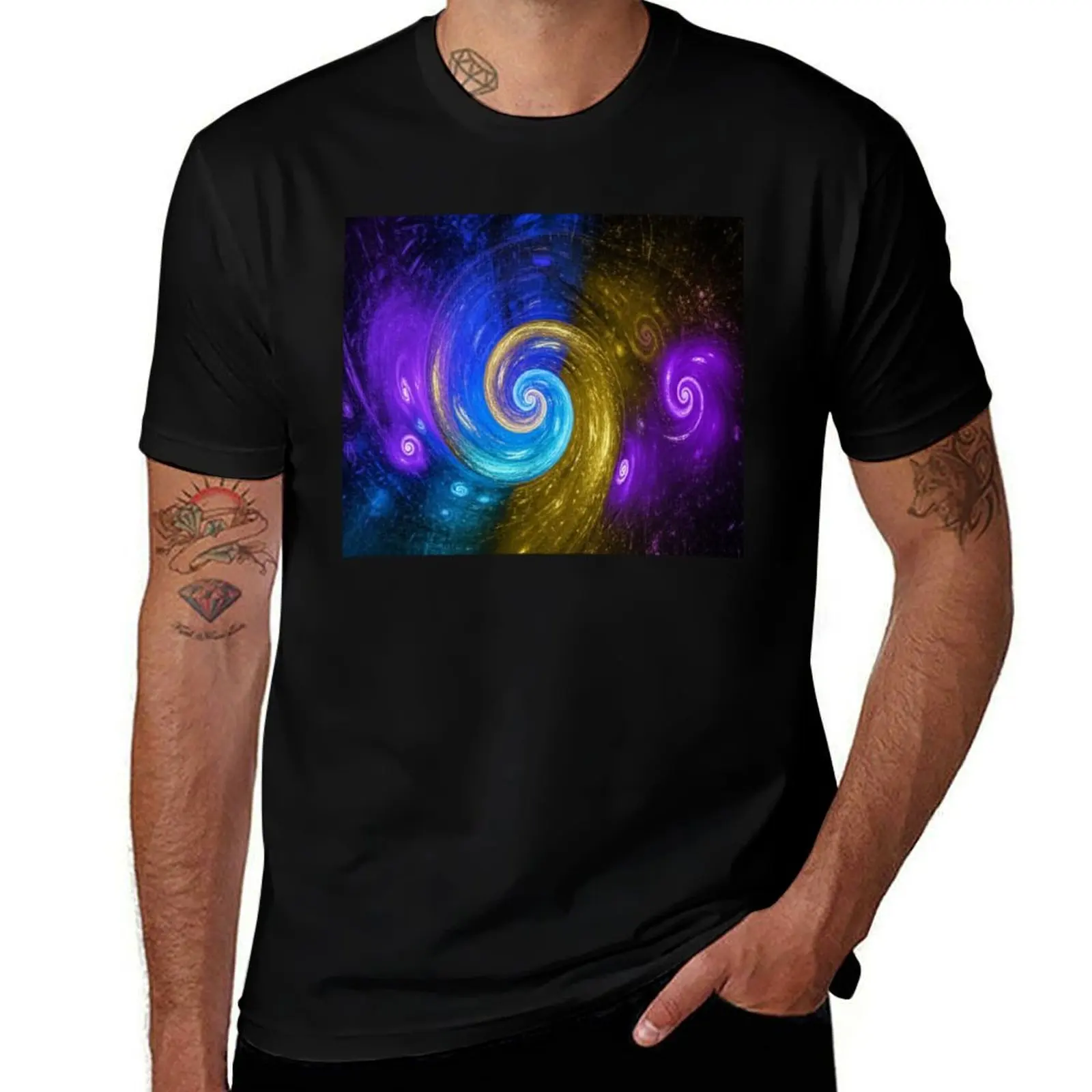 

Cosmic Spiral Galaxy Abstract Art T-Shirt summer top summer clothes boys whites funny t shirts men