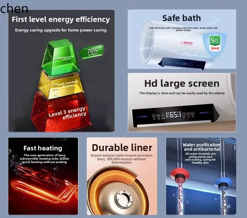 HXL Water Heater Household Electric Water Heater Bath Energy-saving Flat Bucket Storage Type