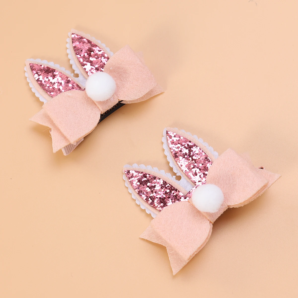 

Stereo Bow Rabbit Ear Hairpins Nonwoven Decorative Barrettes For Kids Baby Girls Toddlers Daily Wear (Navy)