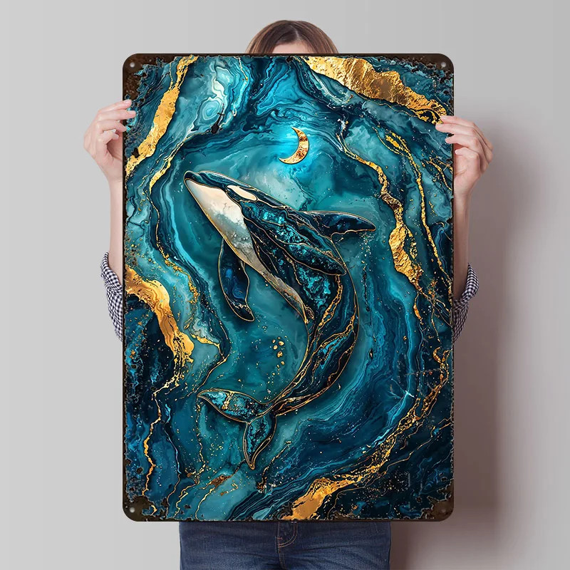 Mystic Currents Kintsugi Art Printed Posters Customizable Wall Art Retro Vintage Metal Tin Signs for Home Room Custom Sign Decor