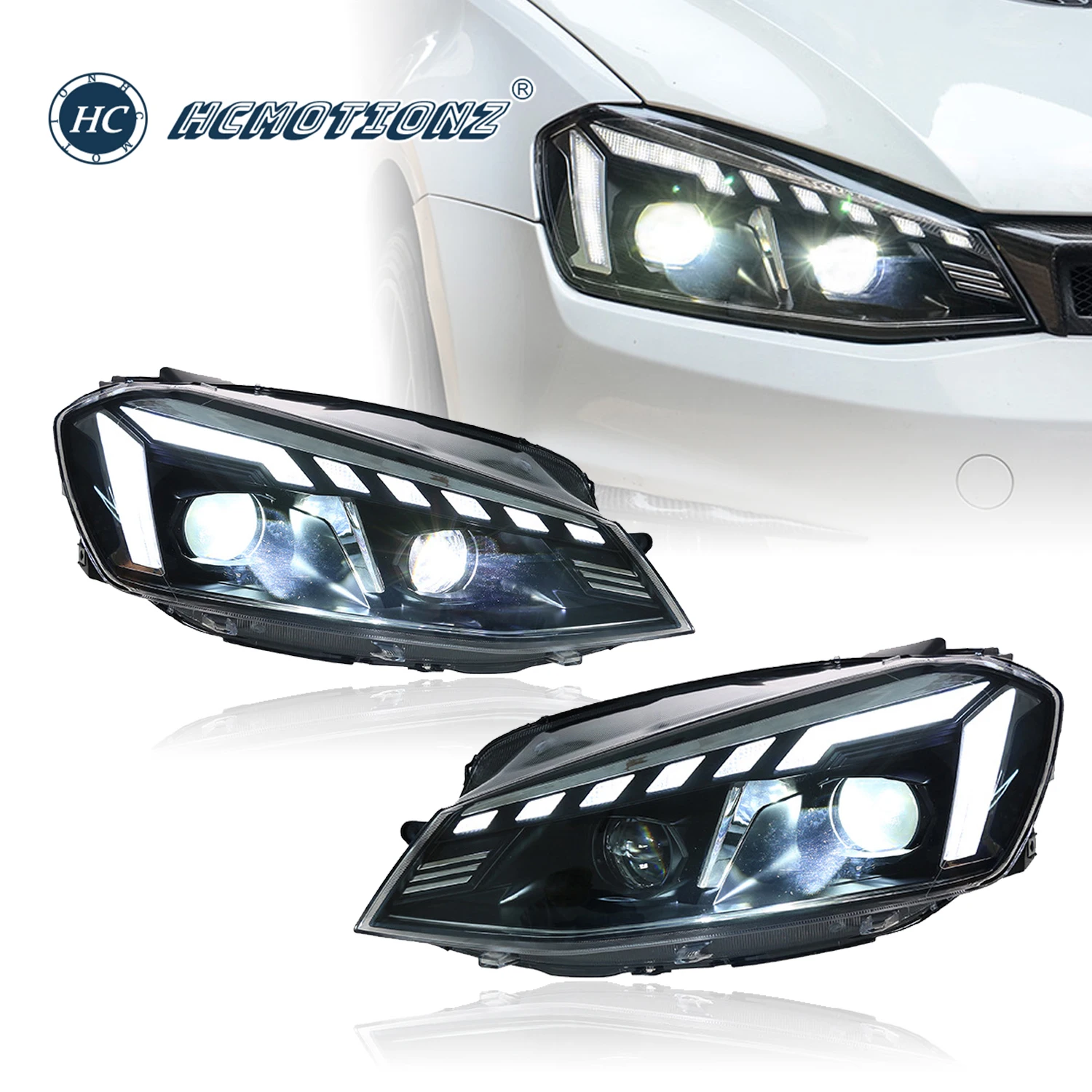 HCMOTIONZ Headlights for Volkswagen Golf 7 2013-2018 Projector VW MK7 Car Front Lamps Assembly Lighting System Dynamic Signal