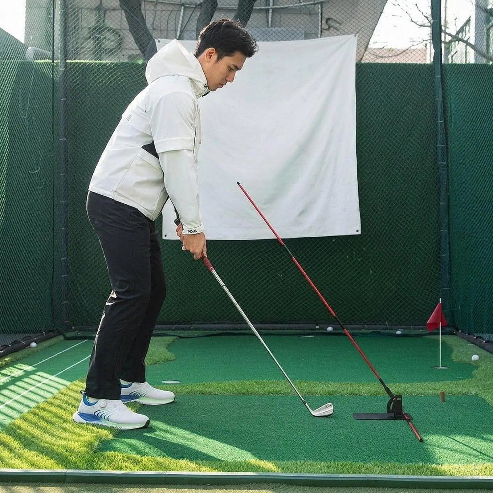 

Golf Alignment Sticks Holder Portable Supplies Yard Anti Slip for Beginners Golf Swing Trainer Training Aid Posture Corrector