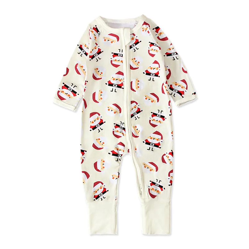 

0-3Y Baby Girl Romper Zipper Long Sleeve Infant Jumpsuit Cartoon Christmas Costume Toddler Boy Playsuit Overalls Clothing A655