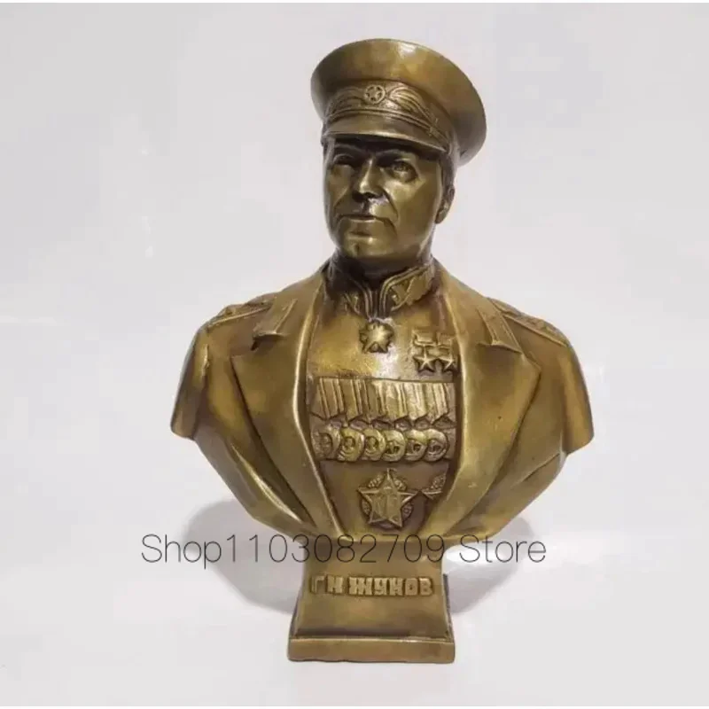 

Brass Konstantinovich Zhukov Head Portrait Crafts Statue