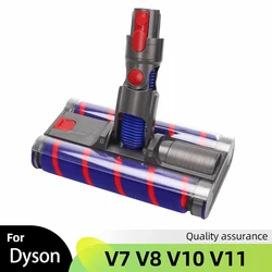 Motorized Double Floor Brush Head Tool For Dyson V8 V7 V10 V11 V15 Vacuum Cleaner Soft Velvet Sweeper Roller Brush Replacement