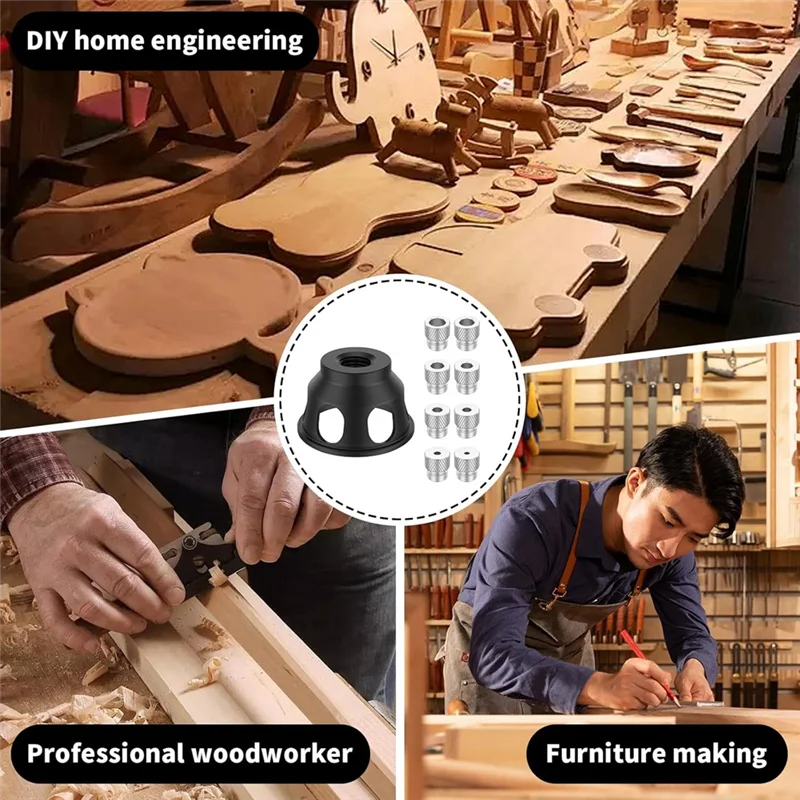 

A26F-90 Degree Angle Drill Hole Guide Straight Hole Drilling Positioner Drill Bit Jig Self Centering Doweling Jig