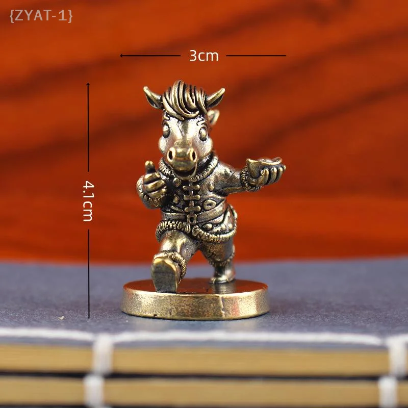 [O] ديكور مكتب حصان الحرب النحاسية العتيقة-2026 تمثال تميمة زودياك الصيني لديكور غرفة المعيشة