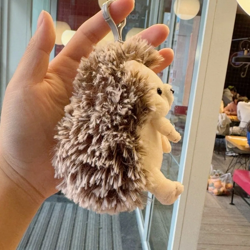 New Cute Hedgehog Toy Keychain Soft Stuffed Animal Plush Doll Backpack Decor Doll Bag Decor Pendant Birthday Gift