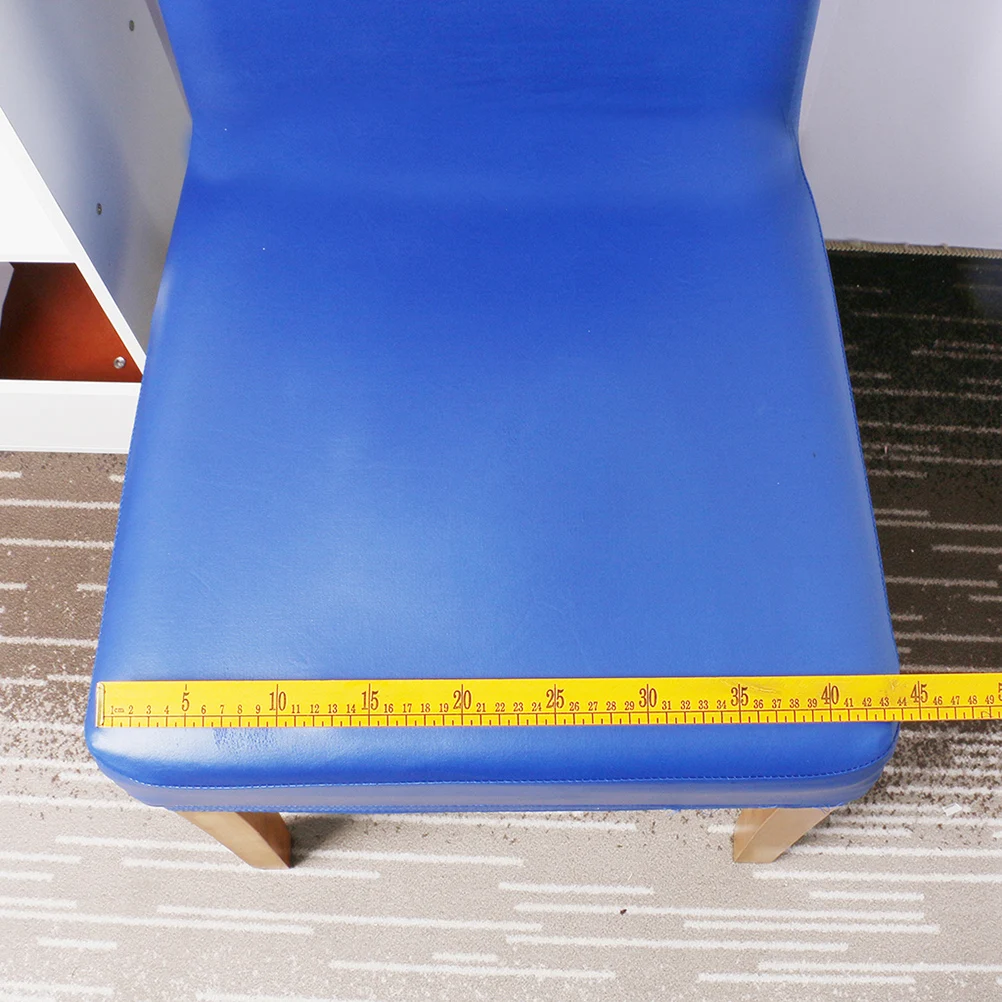 

PU Elastic Chair Cover Blue Style Stretchy Seat Protective Case for Office Hotel Party Supplies Wrinkle Resistant Easy