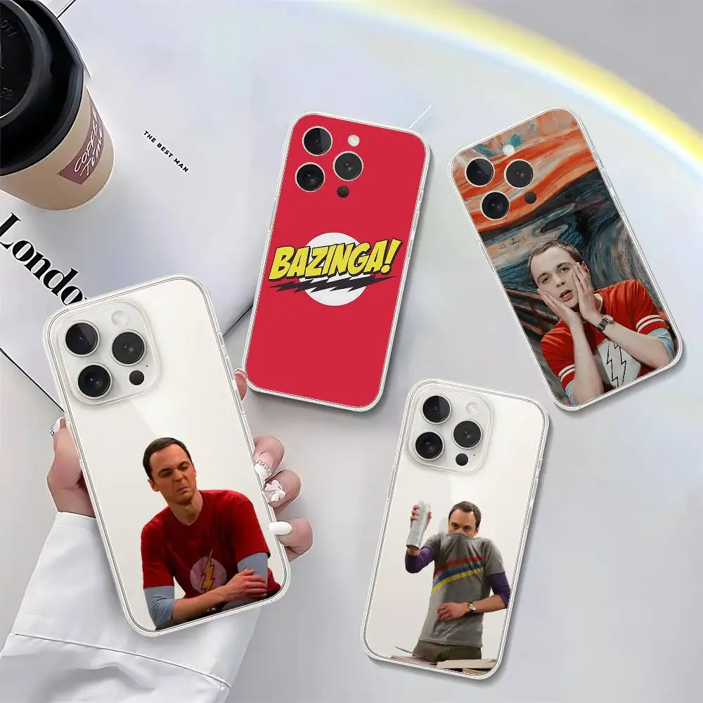 TV muestra la teoría del Big Bang Sheldon funda de teléfono para IPhone 17 16 15 14 Plus 13 12 11 Pro Max funda trasera de teléfono transparente Shockp