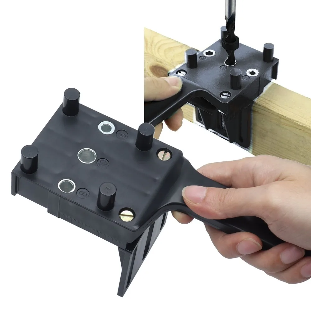 Handheld Woodworking Dowel Jig Portable Punch Locator Drill Guide Straight Hole Accuracy Drilling Pocket Hole Jig For Carpenter