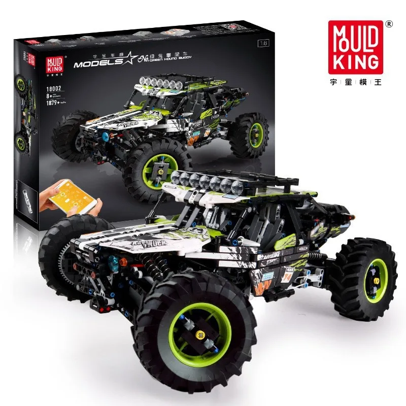 몰드 킹 18001-39 파이어 폭스 사막 레이싱 크롤러 자동차 블록 세트 리모컨 오프로드 차량 DIY 조립 모델