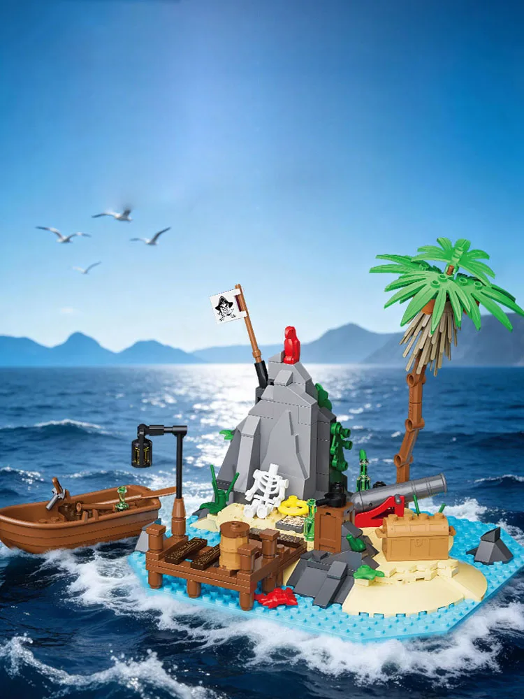 Idea Movie Game Offshore Isolierte Insel Wachturm Baustein-Modellsets Felsenriff-Bausteine Spielzeug für Geschenke – Detail 1
