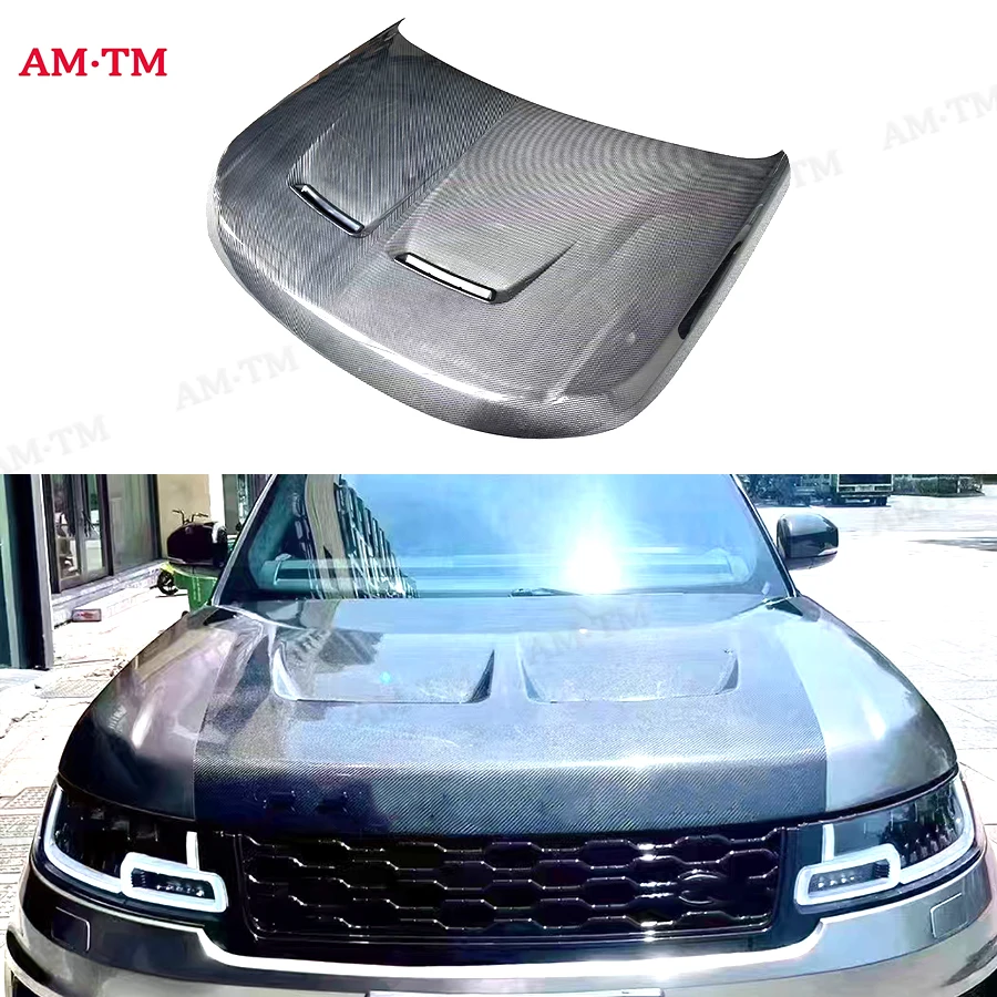 

Carbon Fiber Hood For Land Rover Range Rover Sport 2014-2020 SVR Style Car Front Bumper Engine Cover Hood Bonnet Vent Parts Body