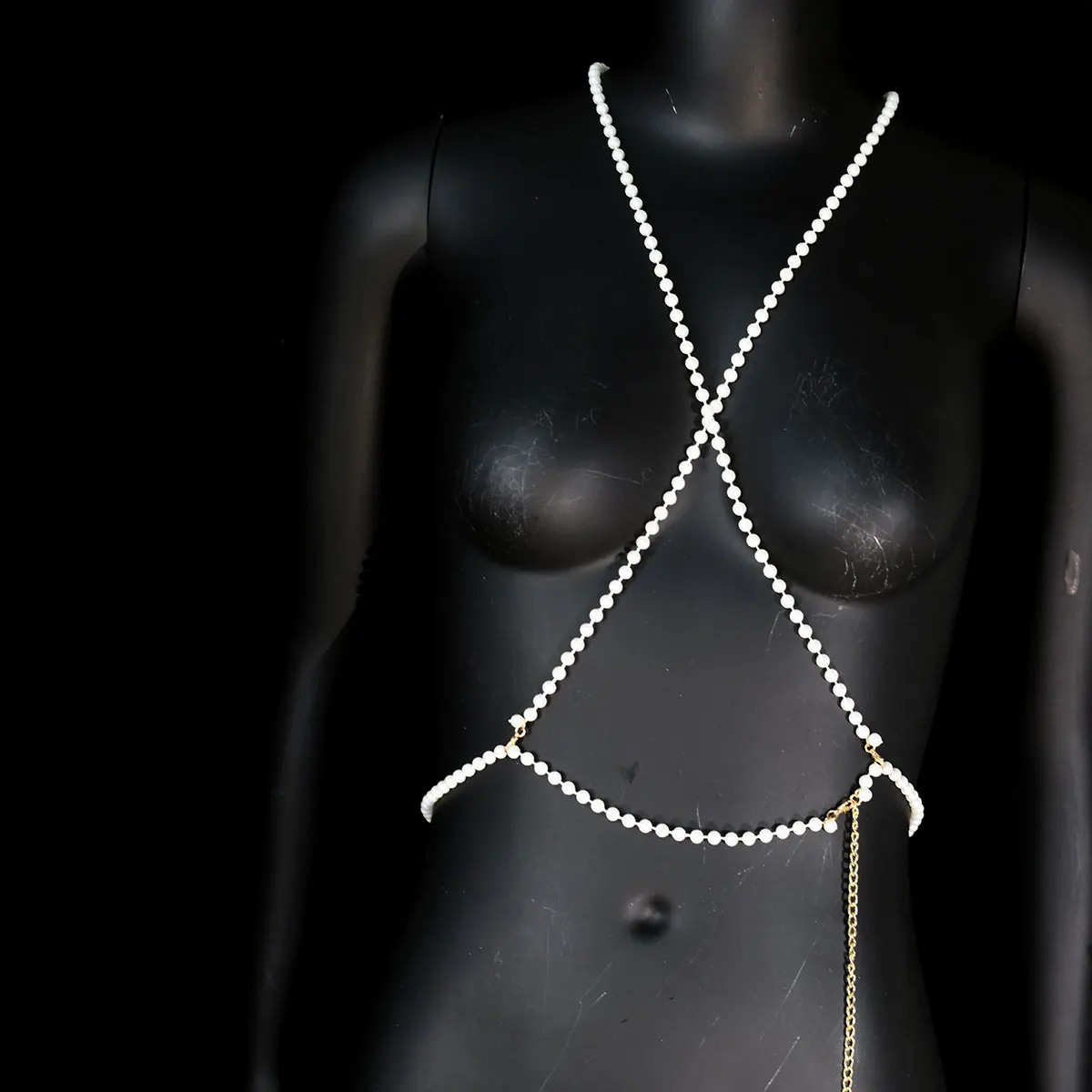 سلسلة ظهر لؤلؤ تقليد للنساء ، سلسلة جسم فاخرة ، إكسسوارات عرض المهرجان ، أزياء مثيرة #2