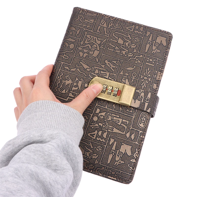 1Pc Code Book With Lock European Retro Diary Simple Thickened Book Student Stationery Supplies