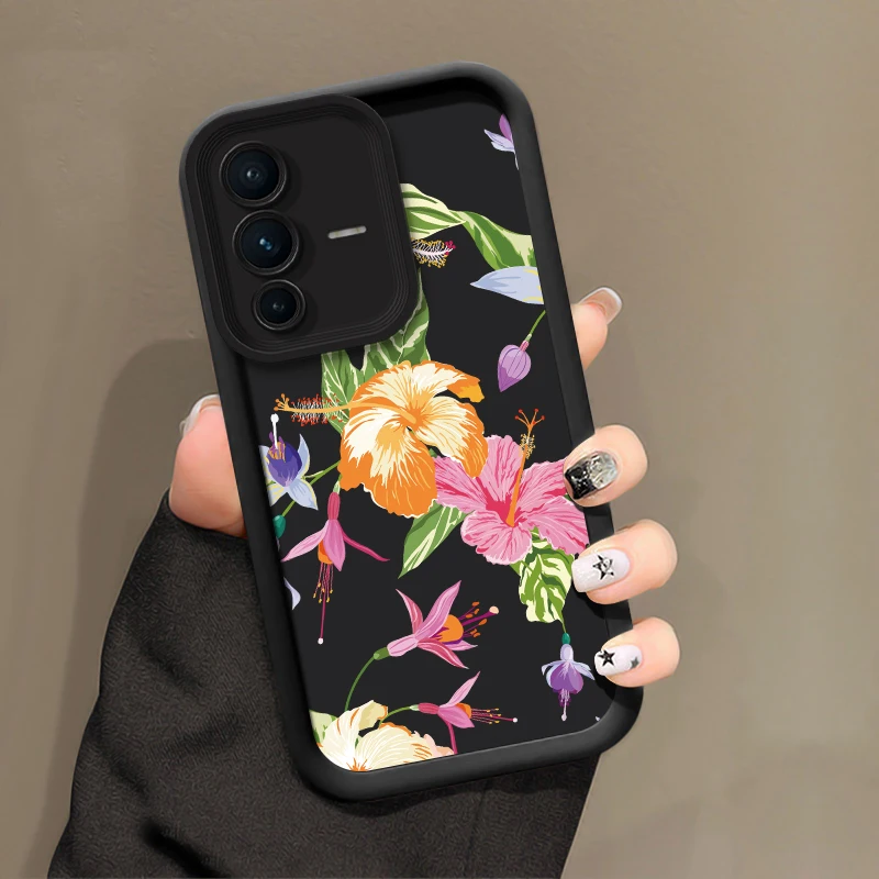 الفاخرة زهرة نمط جراب هاتف ل Vivo V60 V30E V29E V29 V27E V27 V50 V40 Pro V30 SE لينة سيليكون للصدمات ماتي غطاء #4