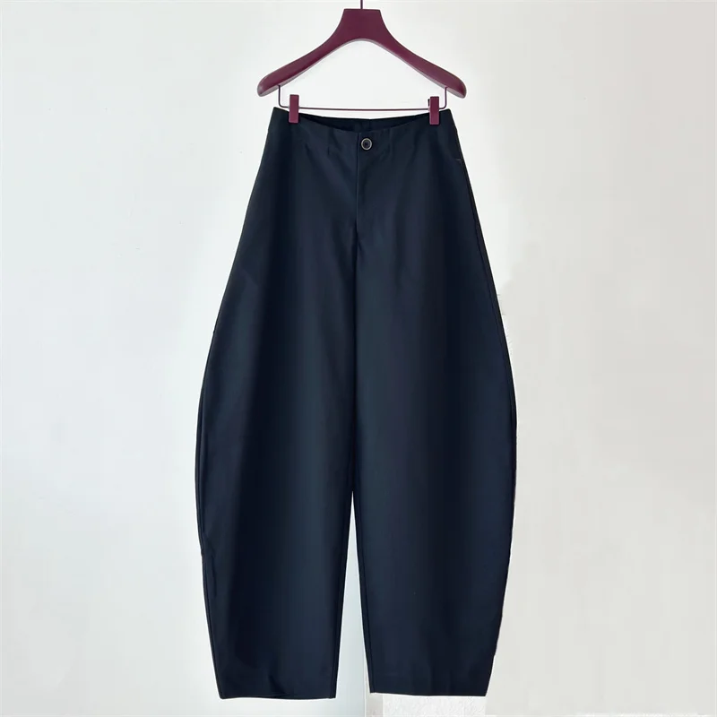 Women's pants 2026 Spring new low waisted slim fit straight leg pants High quality pure cotton curved knife pants wide leg pants