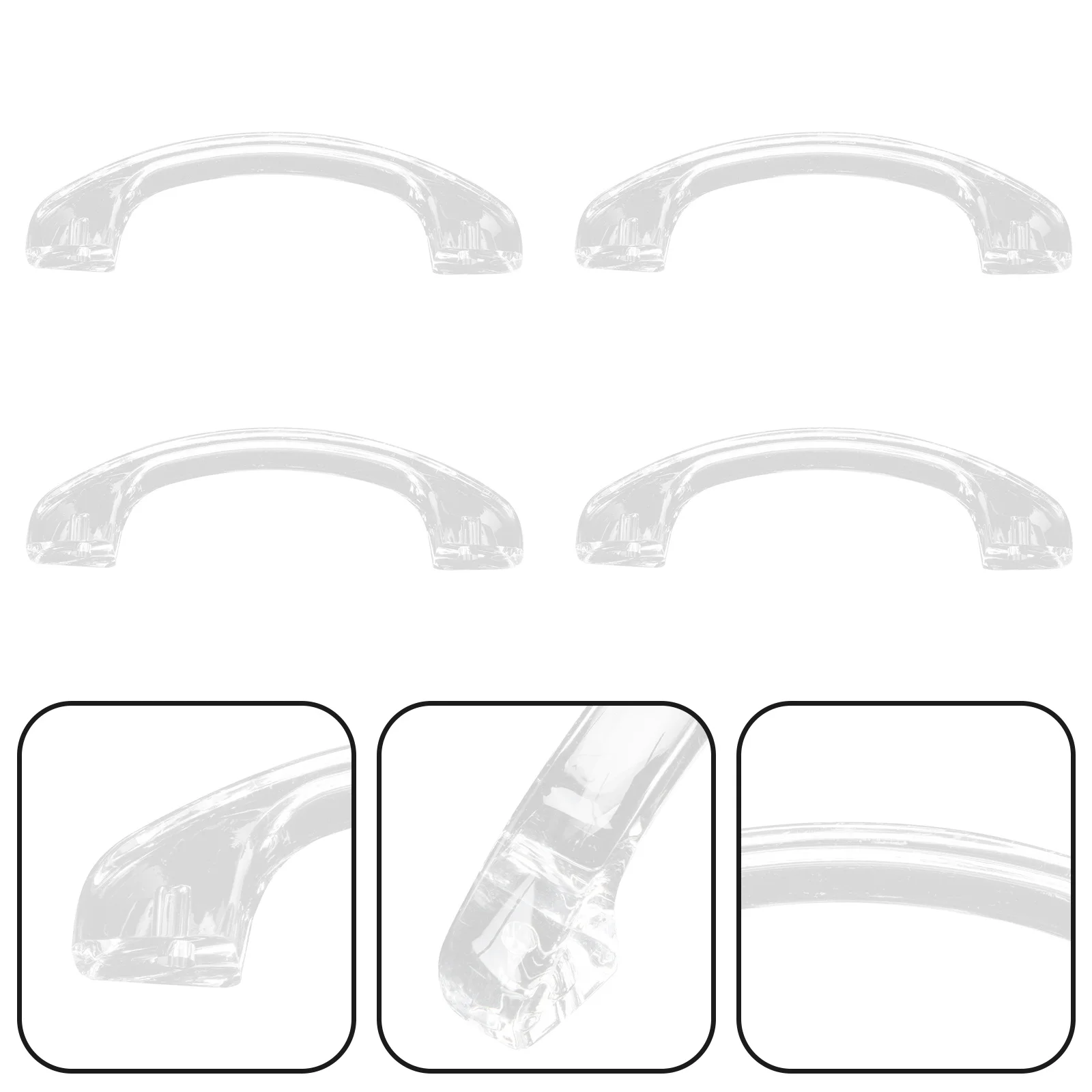 

8Pcs Arc Door Handles Acrylic Classic Drawer Pulls Exterior Wardrobe Knobs Versatile Furniture Pulls Arc Door Handles