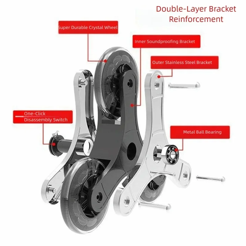 Stair Climbing Wheels – Triangle Metal Frame with PU Plastic Wheels, Multi-Purpose Cart Replacement Wheels for Stairs