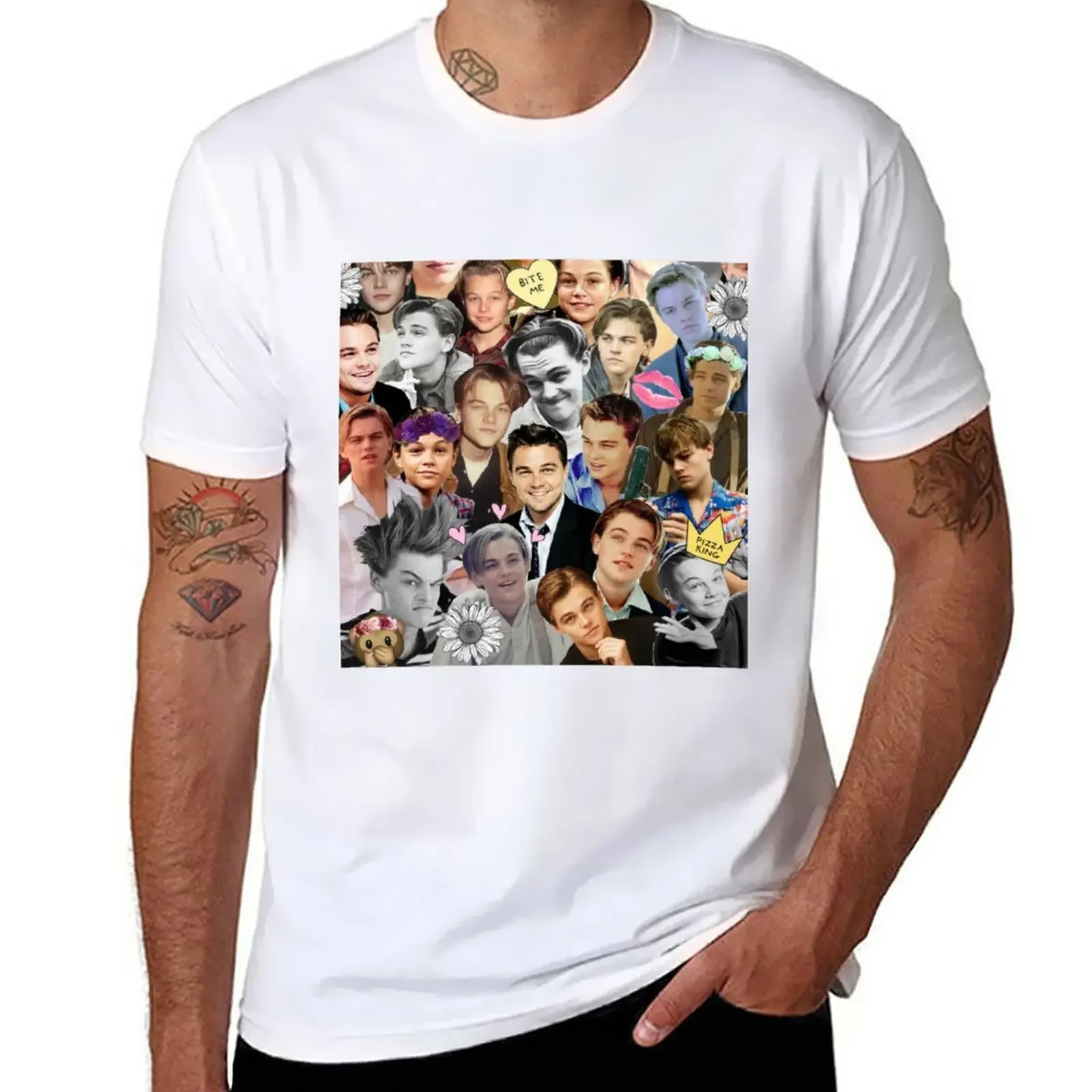 Leonardo DiCaprio Collage T-Shirt tees hippie clothes t shirts for men pack