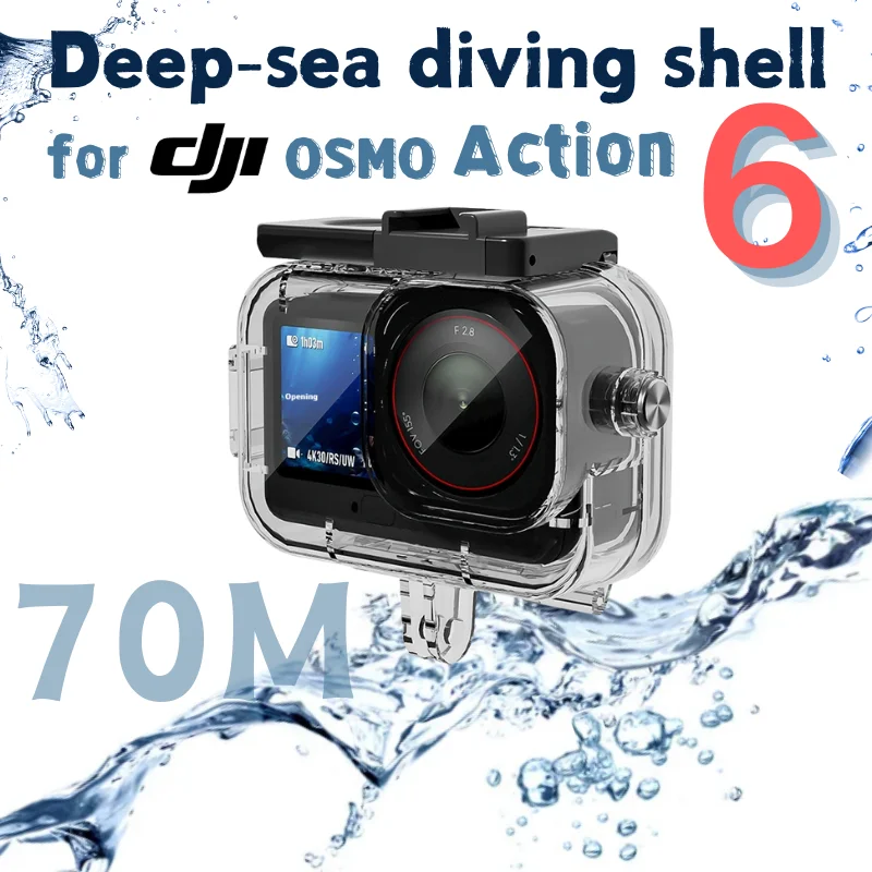 

70M Diving Waterproof Case for DJI Osmo Action 6 Underwater dive Housing Protective Shell with Video Fill Light 40M Waterproof