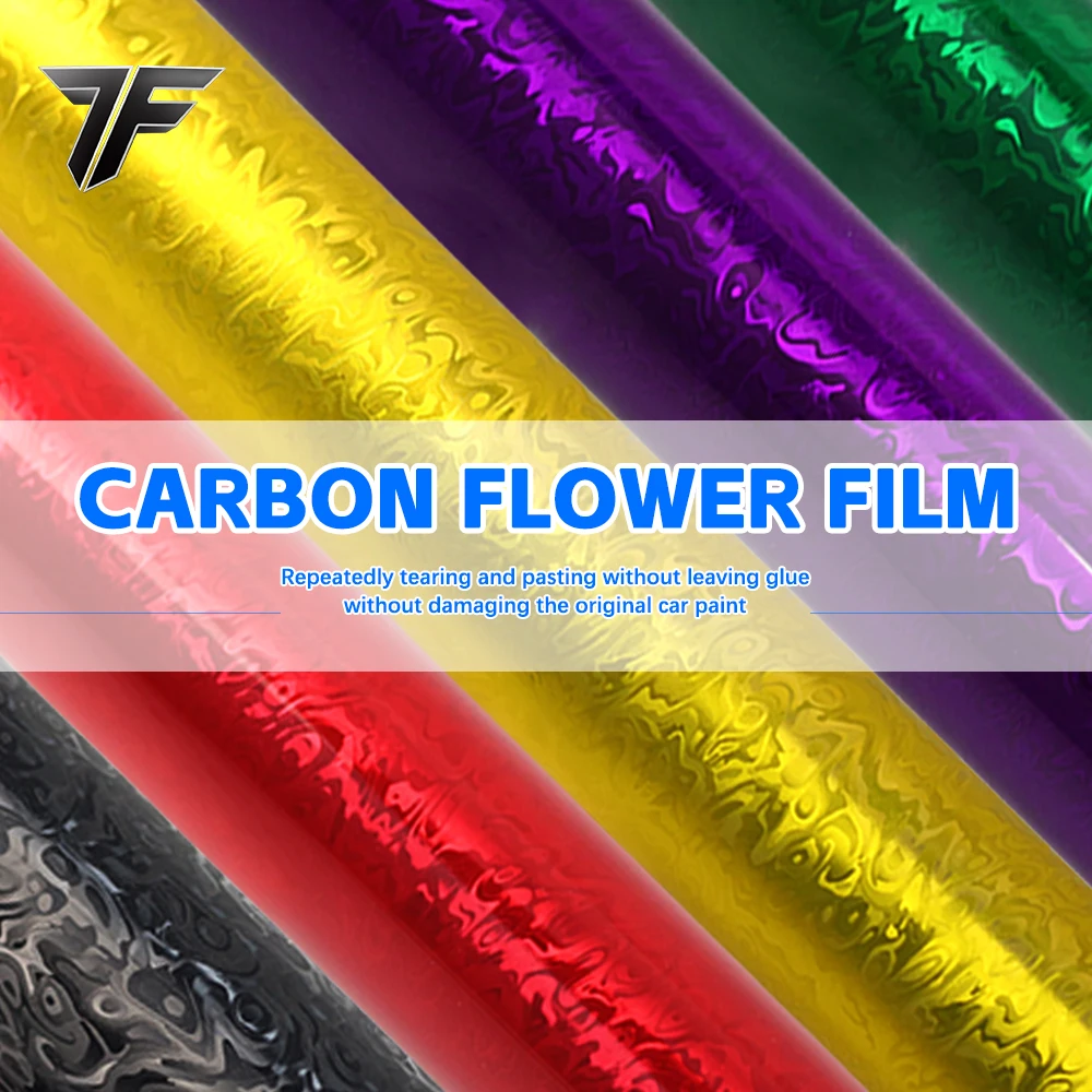 Hochwertige rotierende Geister-Silberblumen-Carbonfolie, PET-Farb-Vinylfolie für den Innen- und Karosserie-Design im Auto