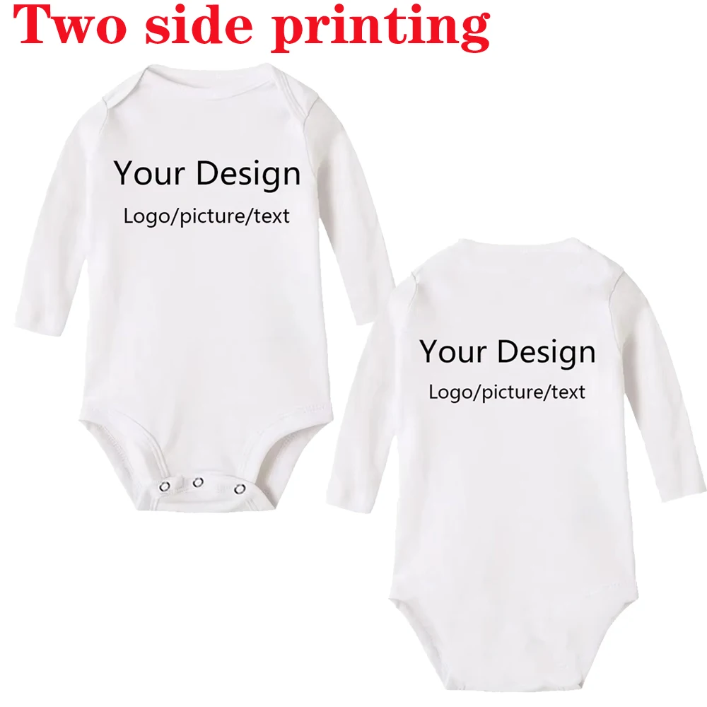 DIY YOUR PRINT OR LOGO Newborn Customization Bodysuit Long Sleeve & Short Sleeve Jumpsuit Simple CUSTOM TEXT Baby Romper