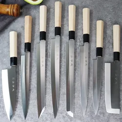 Japońskie Yanagiba Sashimi zestaw noży łosoś filet Sushi noże surowe krojenie noże ze stali nierdzewnej Santoku Kiritsuke noże