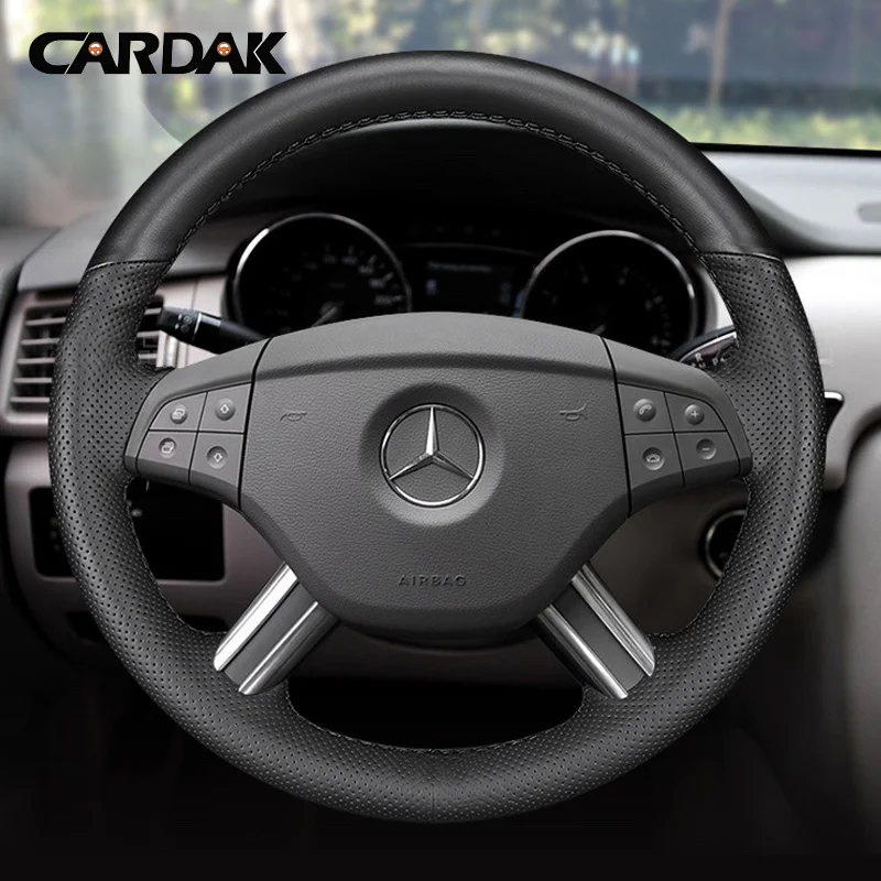 Custom Car Steering Wheel Braid Cover Black Leather 100% Fit For Mercedes Benz W164 M-Class ML350 ML500 X164 GL-Class GL4