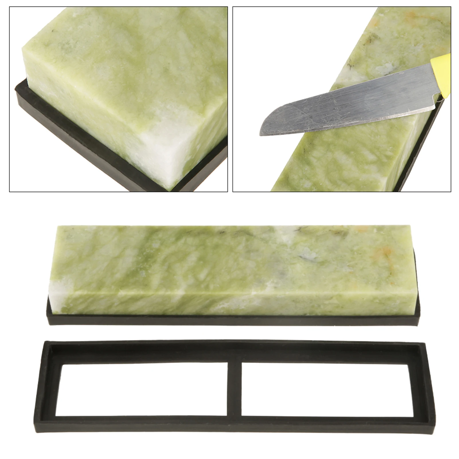 Natural Sharpening Stone Natural Emerald Knife Sharpening Stone 10000 Grit Fine Whetstone Grindstone with Draining Base