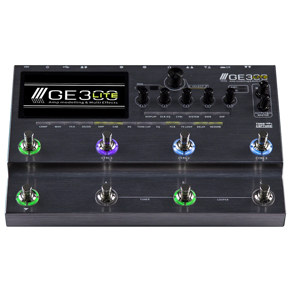 

MOOER GE300 Lite Guitar Multi Effects Processor Amp Modelling Effects Pedal FX LOOP Cab Sim IR Loader Tone Capture Full Compleme