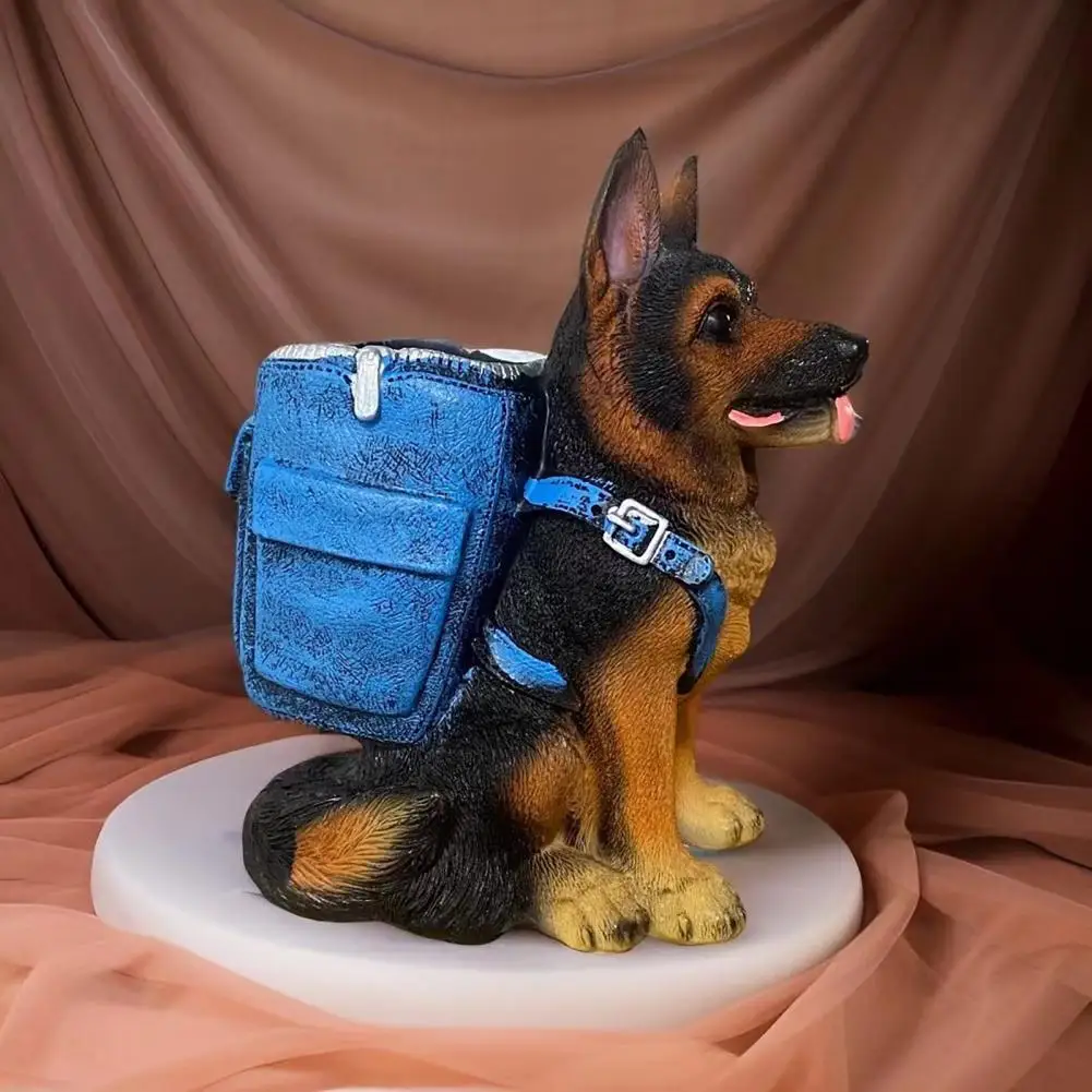 Cute Desk Organizer Shepherd Dog Pen Holder Desk Organizer for Office Decor Pencil Cup for Desktop Unique Desk for Home